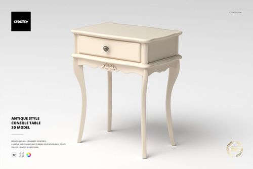 Antique style console table with curved legs and a single drawer, shown in a front angle view on a plain background.