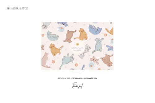 Front view of a nursery canvas bean bag mockup featuring playful cat illustrations in soft pastel colors on a light background.