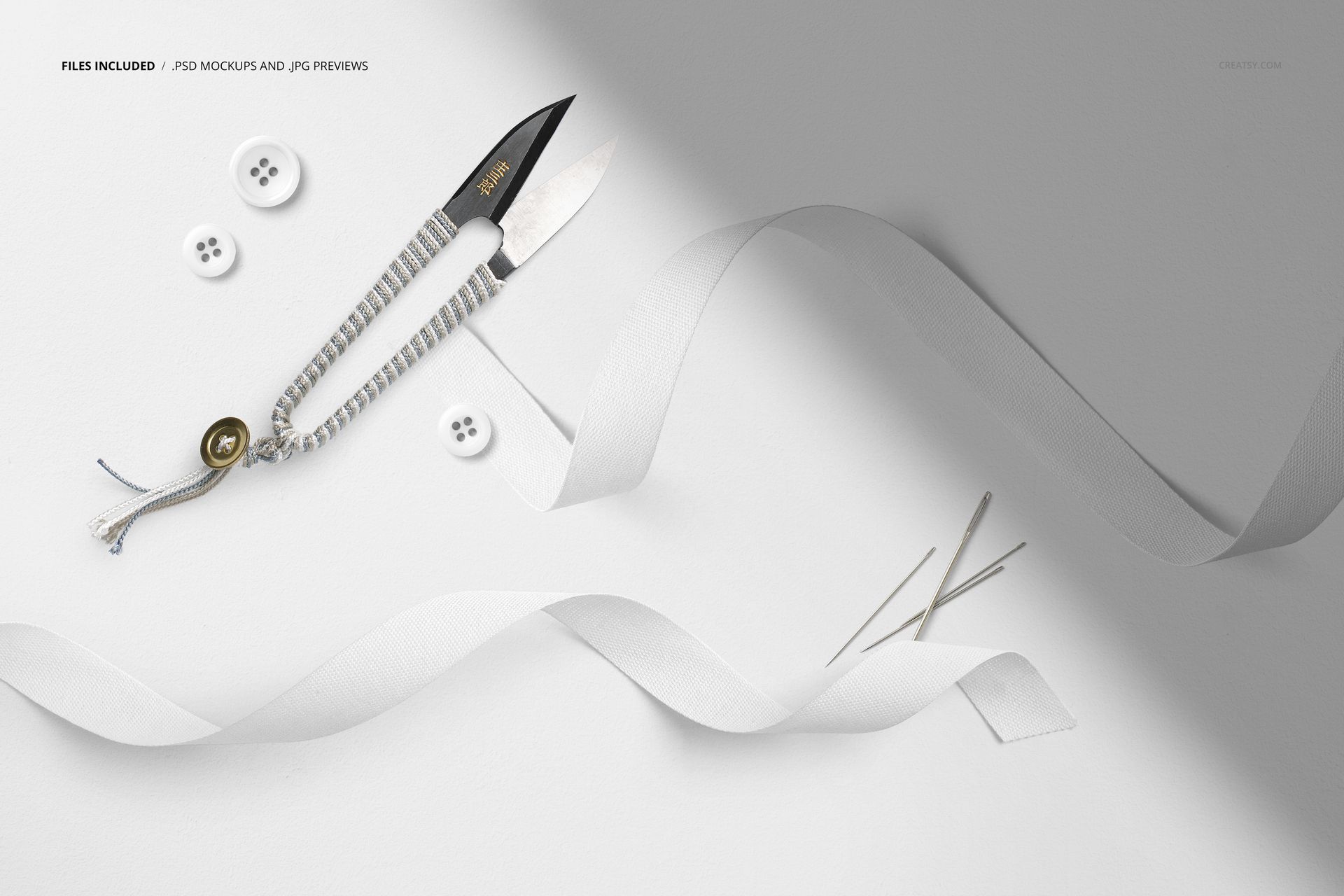 Thread Snips and Cotton Ribbons Mockup - mockup screenshot 2