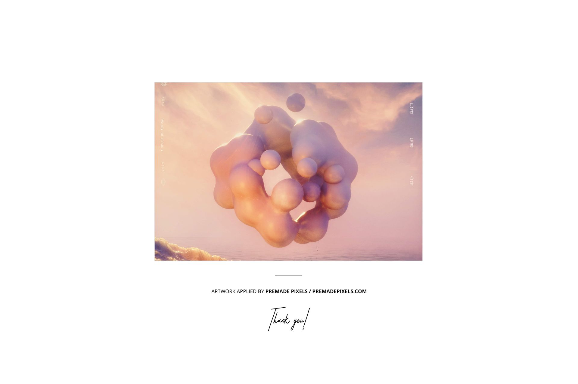 Front view of a vinyl record cover mockup featuring a soft pastel abstract bubble design against a light background.