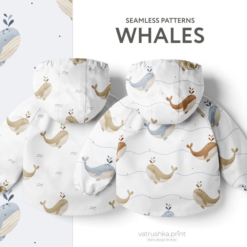 Whales I by Vatrushka Print  - Files in Use example