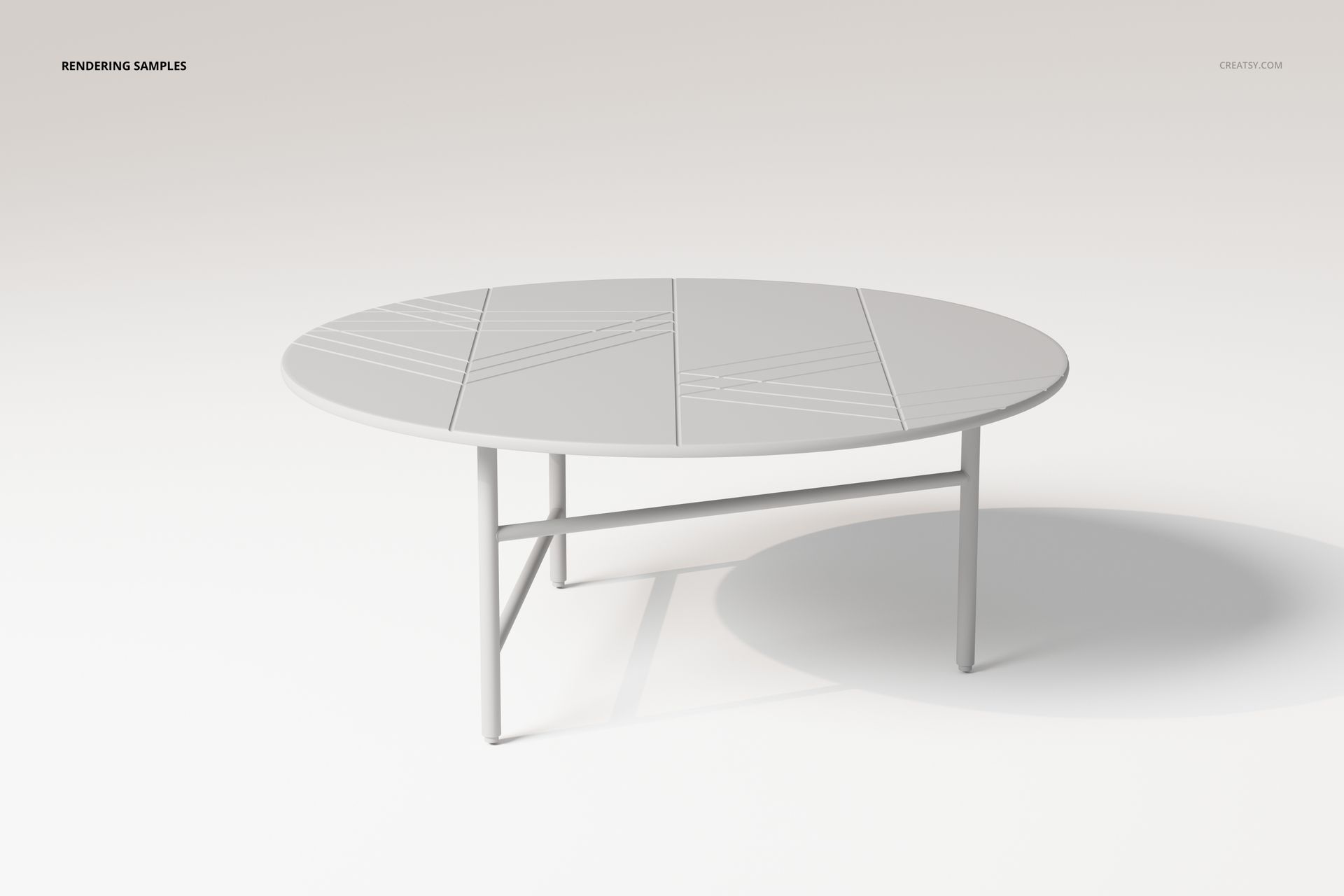 Gold Lines Marble Top Coffee Table 3D Model - mockup screenshot 2