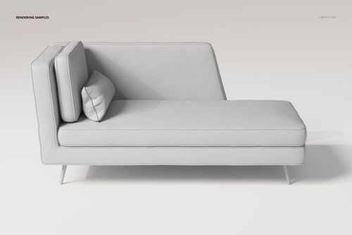 Modern chaise lounge sofa in light gray color, shown from a side perspective against a plain white background.