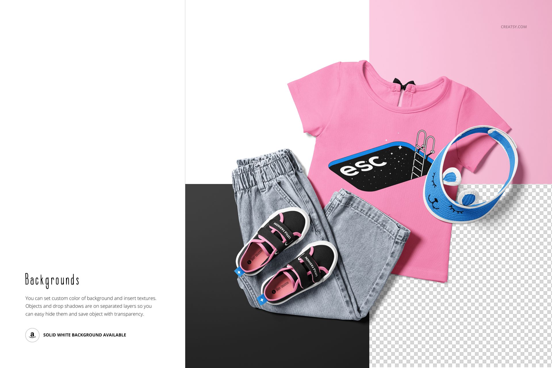 Kids T-shirt & Jeans Mockup Set (29/LFv.2) - mockup screenshot 7