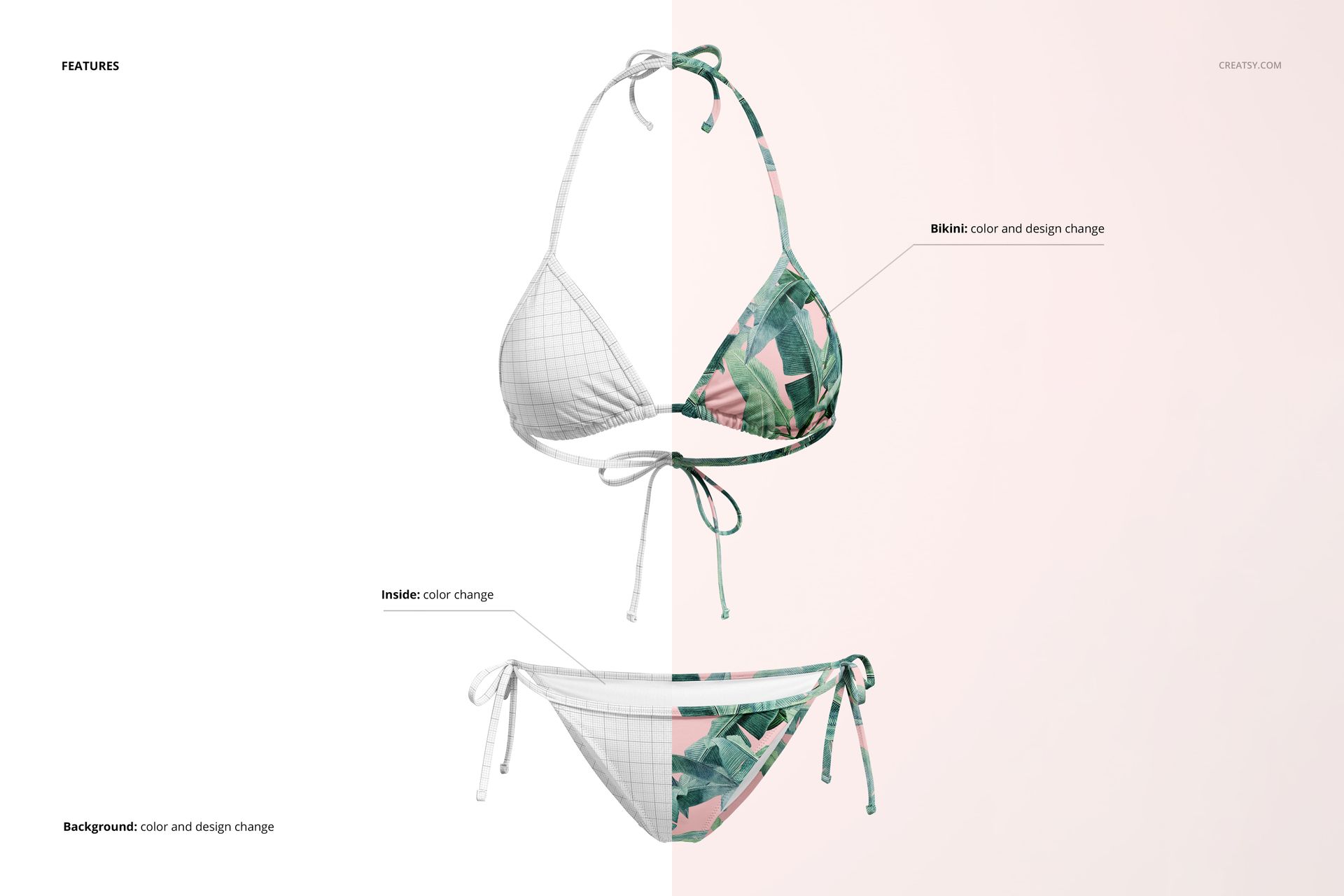 Triangle Bikini Mockup Set - mockup screenshot 3