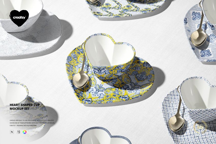 Heart-Shaped Cup Mockup Set - mockup screenshot 1
