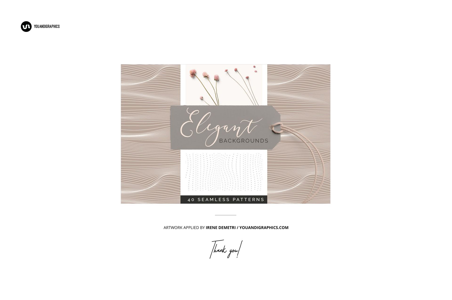 Fabric pieces mockup set featuring neutral-toned fabric swatches with subtle patterns and dried flowers, front view.