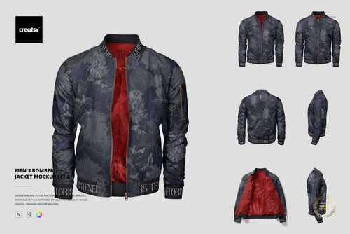 Men's Bomber Jacket Mockup Set v.2 - mockup preview 1