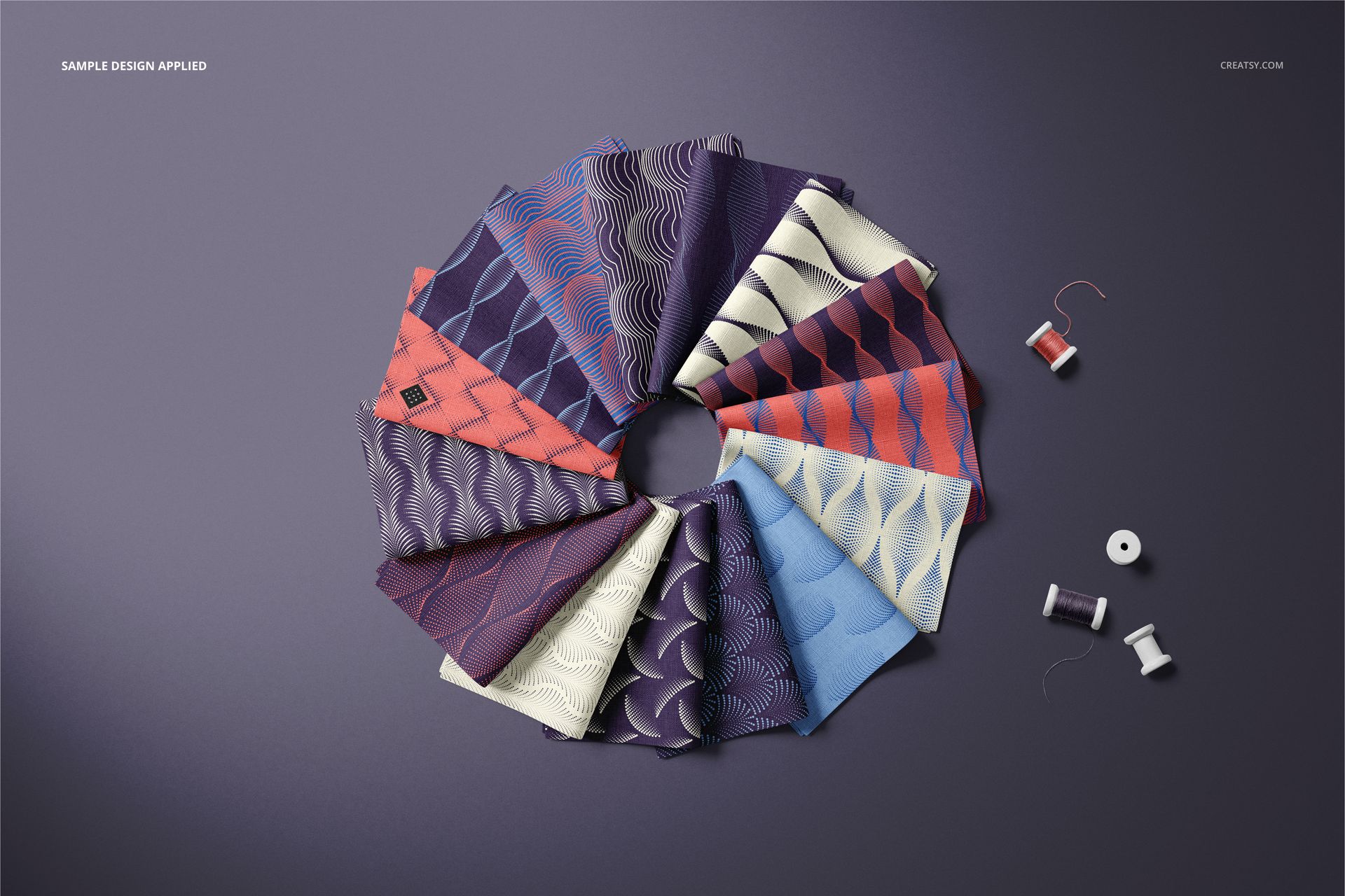 Folded Fabric Swatches Mockup Set (10/FFv.11) - mockup screenshot 5