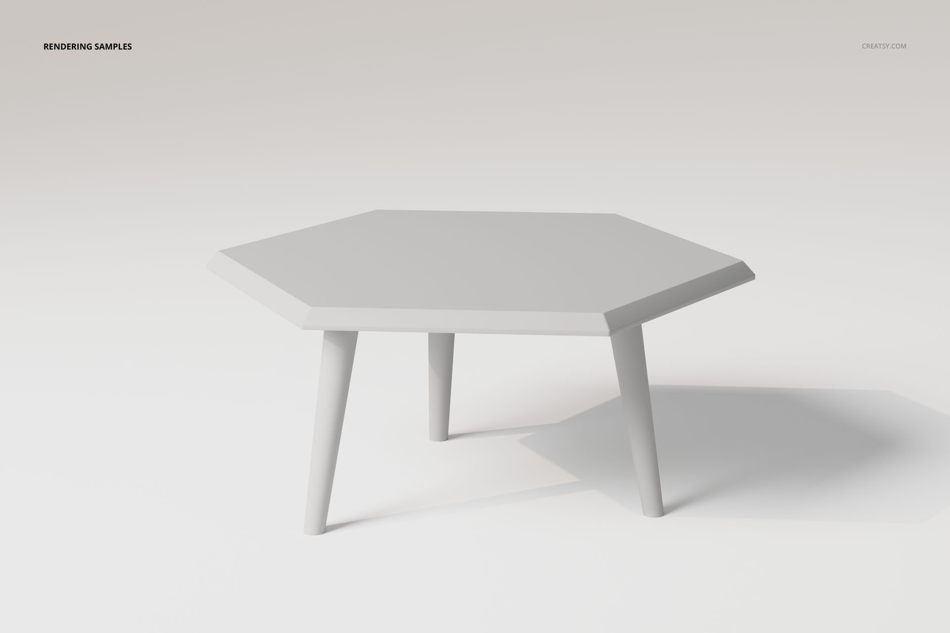 Hexagonal Coffee Table 3D Model - mockup screenshot 2