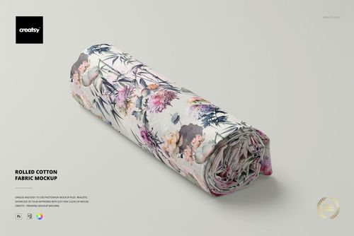 Rolled Cotton Fabric Mockup - mockup preview 1