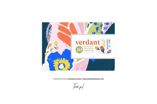 Front view of a rectangular mailer box mockup with colorful abstract patterns in blue, pink, orange, and green.