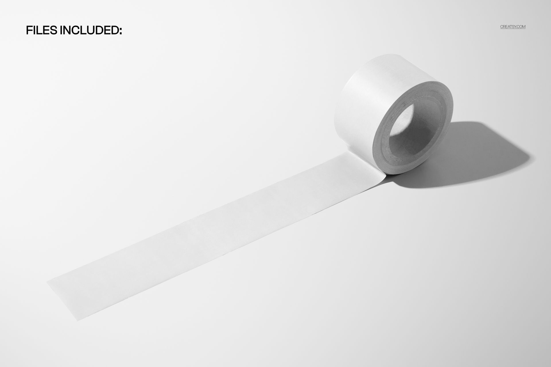 Perspective View Wide Paper Tape Roll Mockup