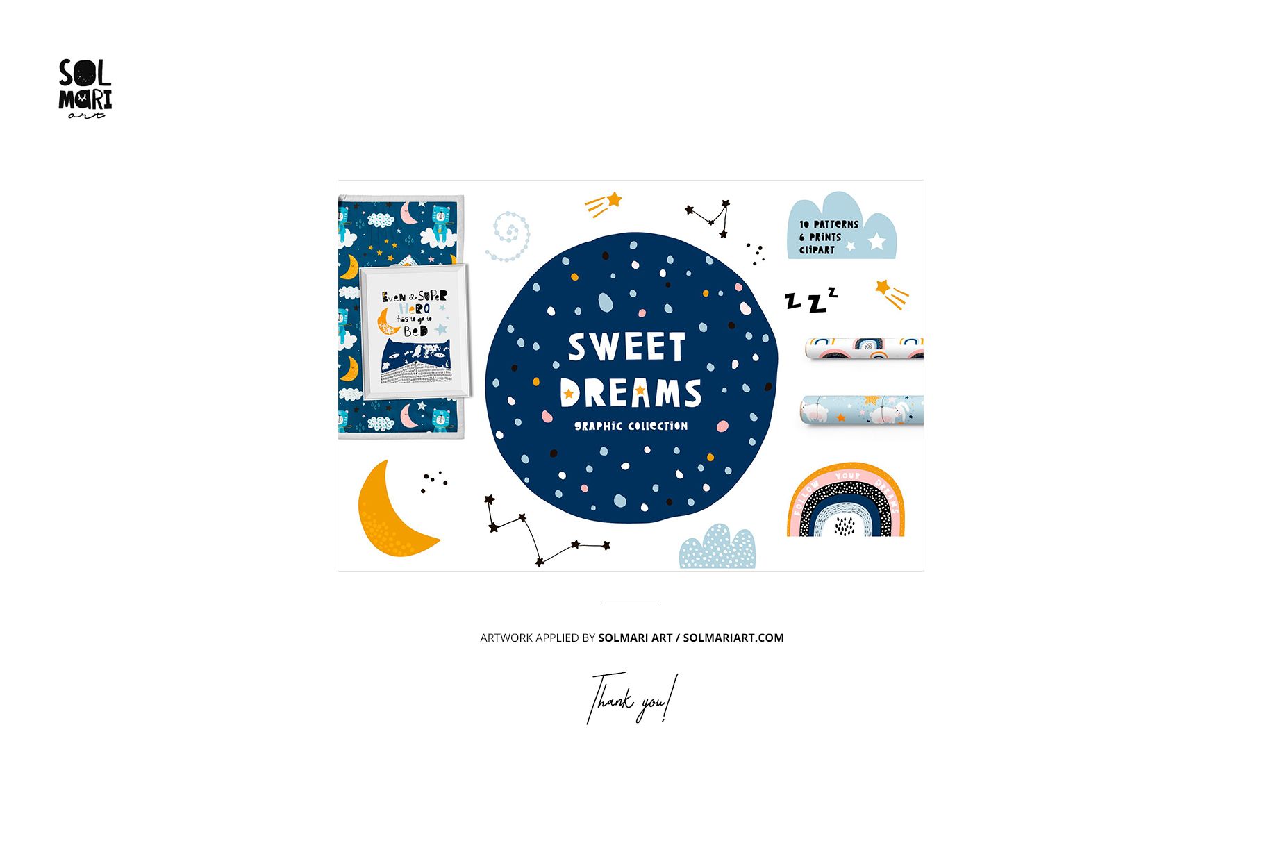 Baby beanie hat mockup set featuring a front view of a blue hat with a star and moon pattern, displayed on a white background.