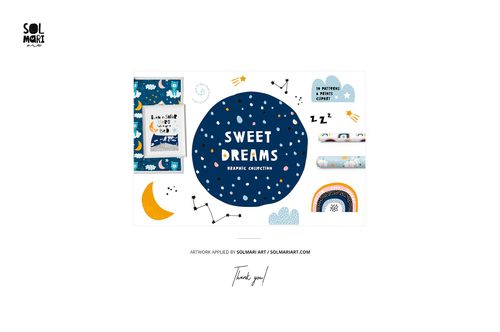 Baby beanie hat mockup set featuring a front view of a blue hat with a star and moon pattern, displayed on a white background.