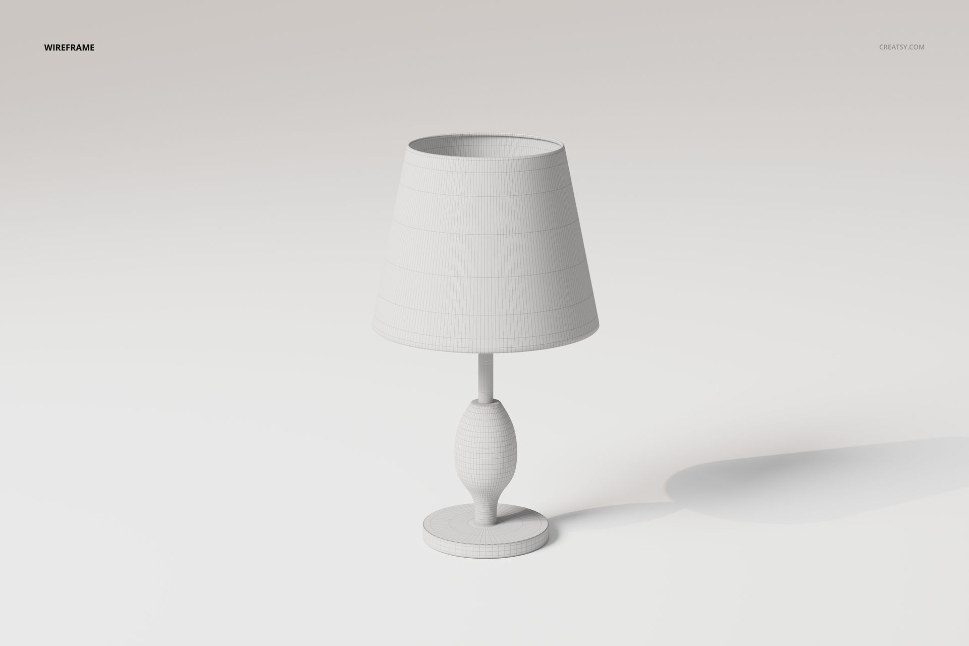 Fabric Shade Table Lamp 3D Model - mockup screenshot 4