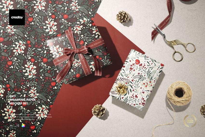Wrapping Paper Mockup Set - mockup screenshot 1
