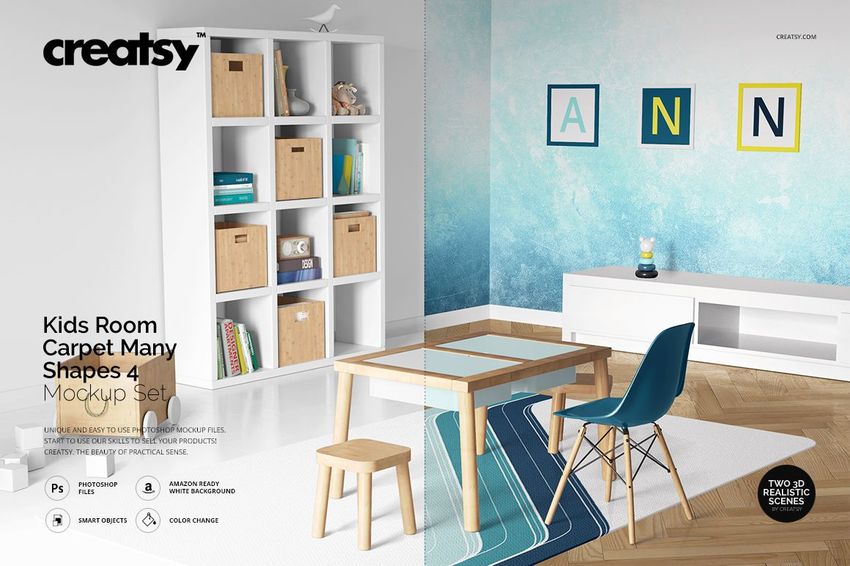 Kids Room Carpet Mockup Set 4 - mockup screenshot 1