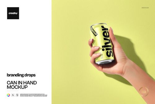 Can in Hand Mockup - mockup preview 1