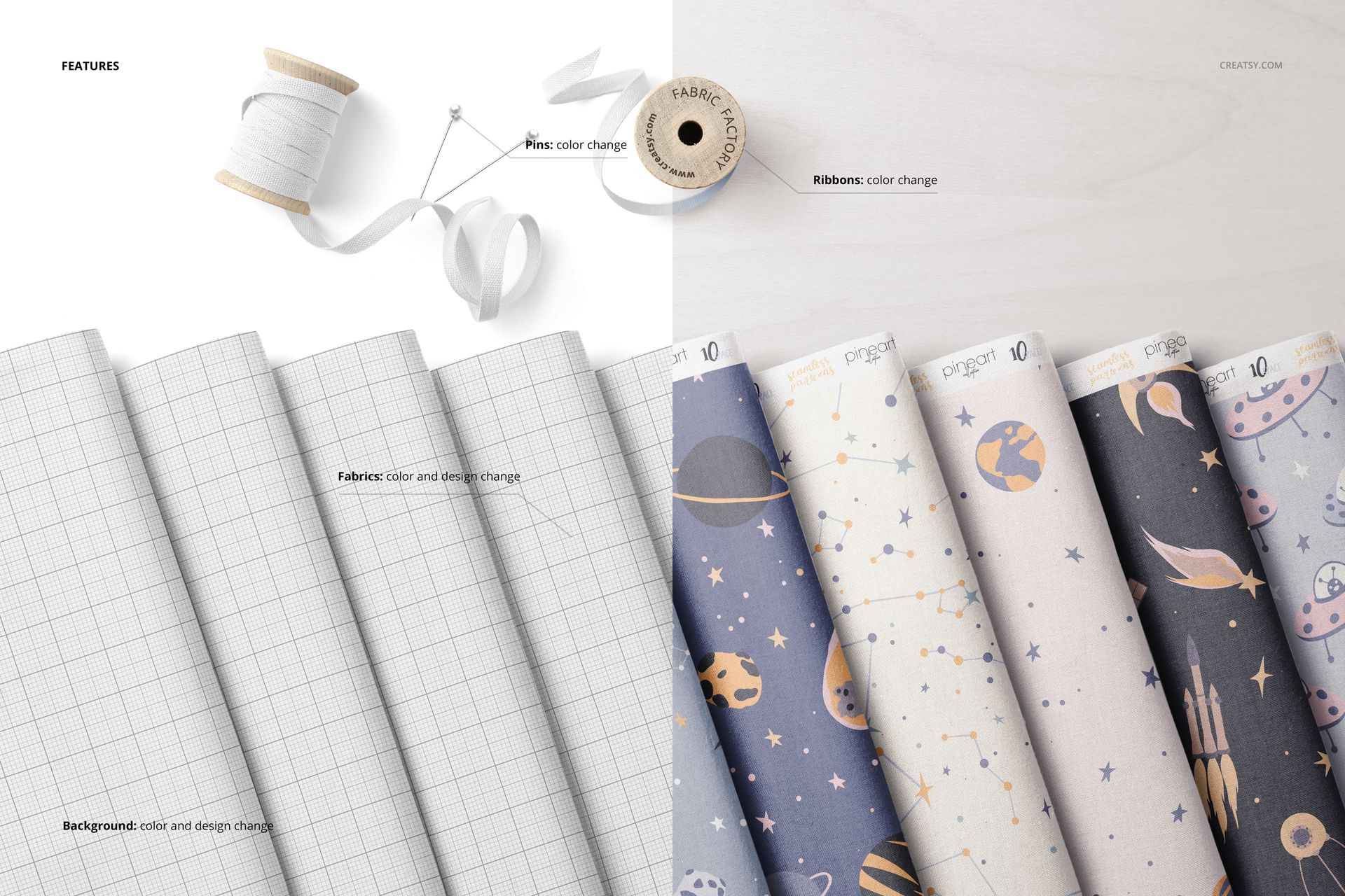 Folded Fabrics Mockup Set (27/FFv.6) - mockup screenshot 3