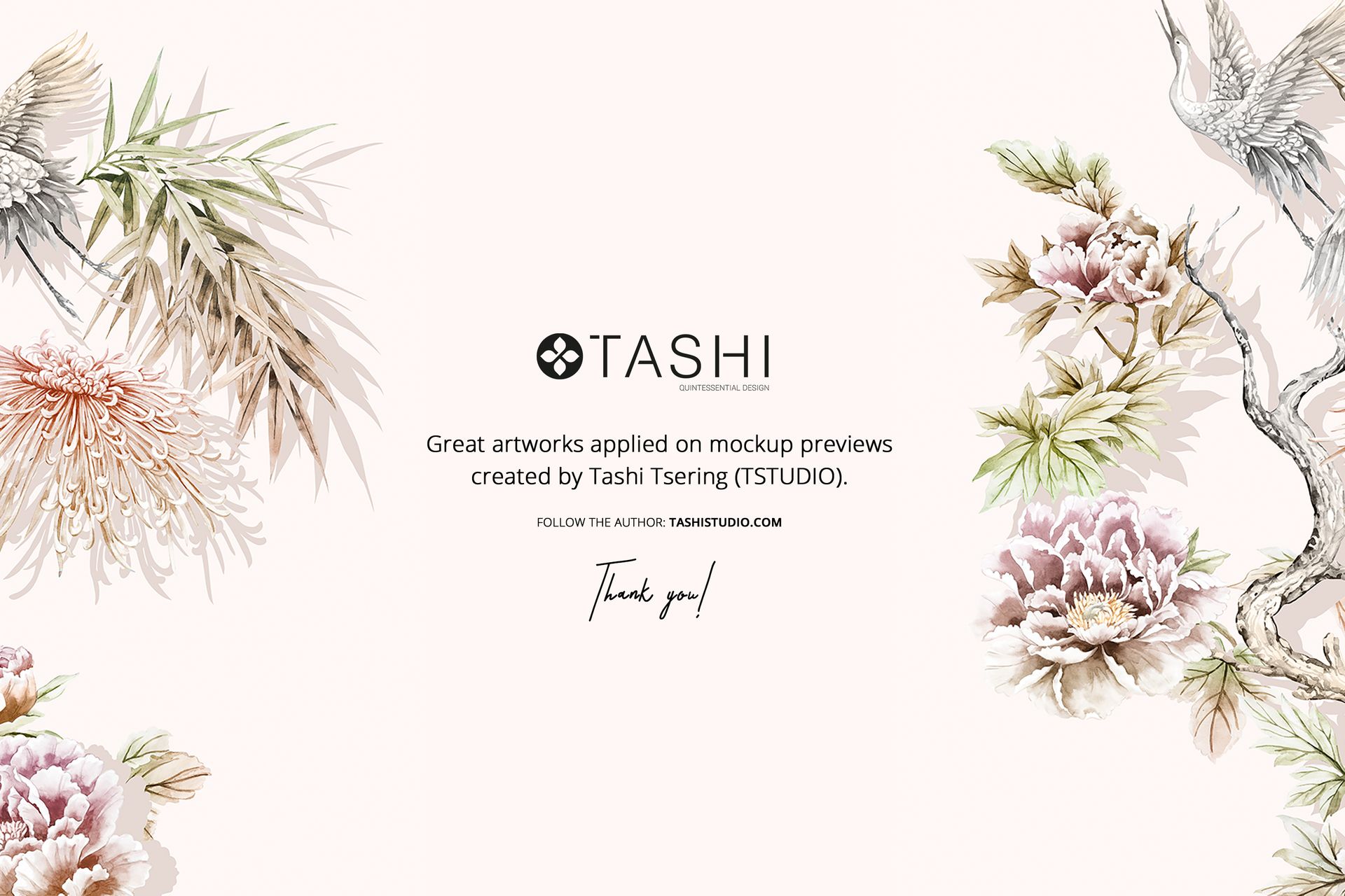 Floral artwork with pale pink and cream tones decorates the sides of a jewelry box mockup, viewed from above.