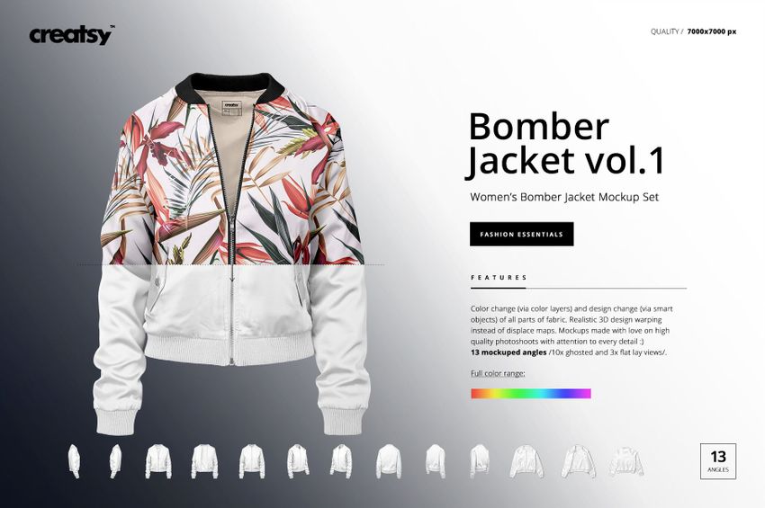 Women's Bomber Jacket Mockup Set vol. 1 - mockup screenshot 1