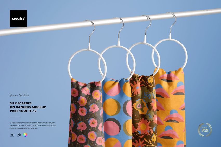 Silk Scarves on Hangers Mockup (18/FFv.12) - mockup screenshot 1