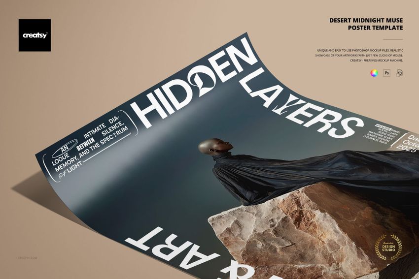 Desert Midnight Muse Poster Template - mockup screenshot 1
