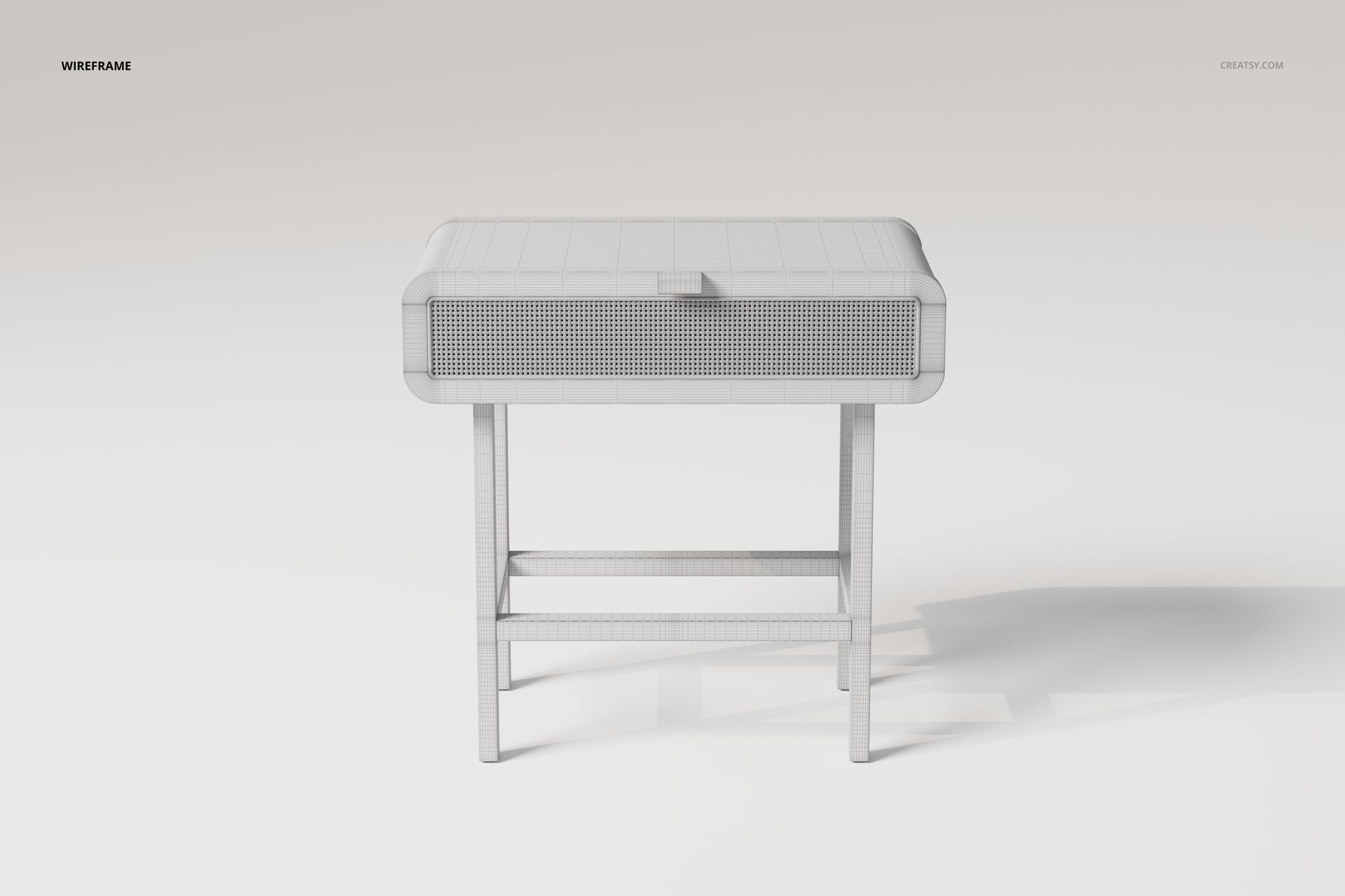 Rattan Dressing Table 3D Model - mockup screenshot 6