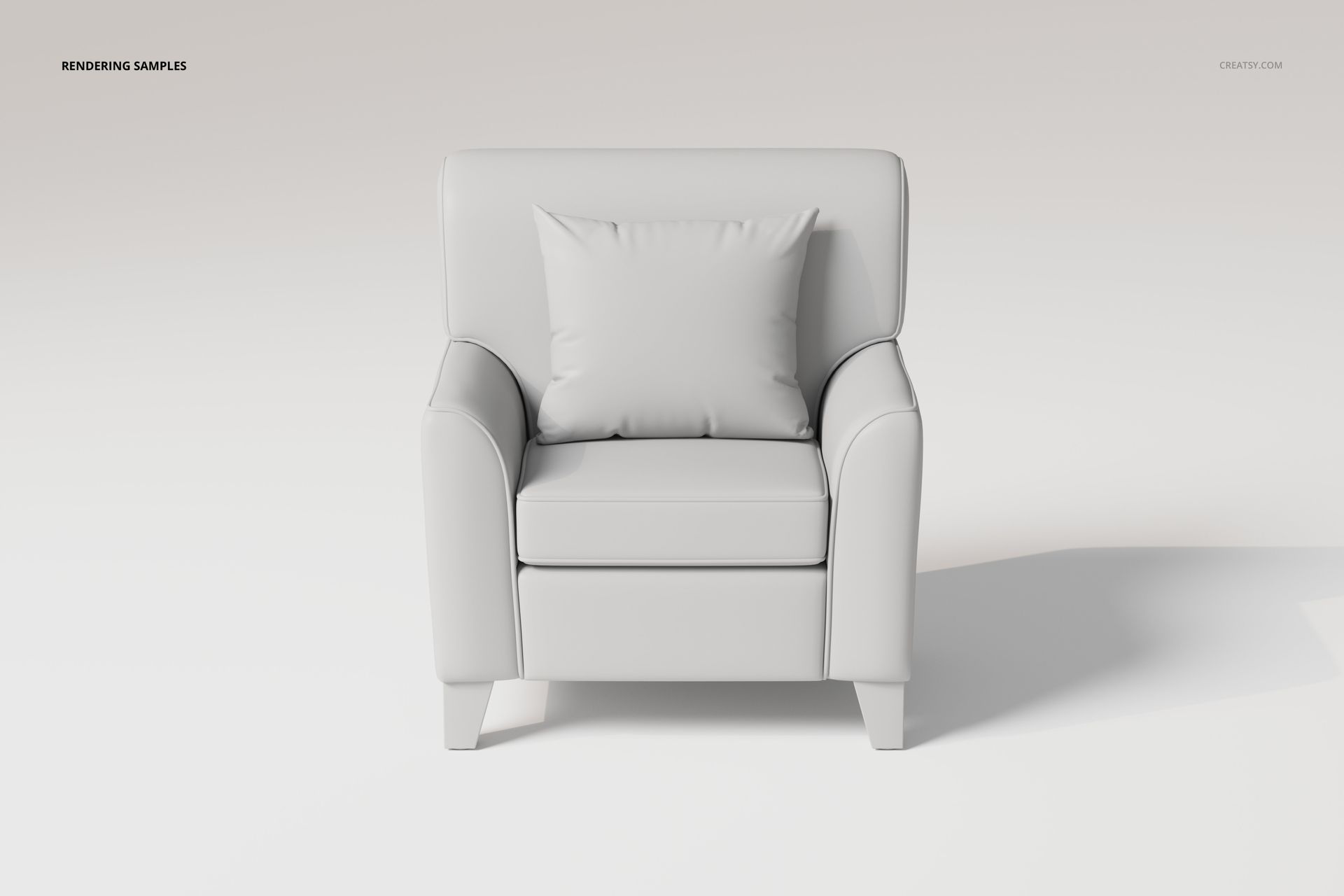 Square Arm Lounge Chair 3D Model - mockup screenshot 2