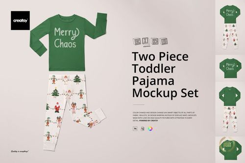 Two Piece Toddler Pajama Mockup Set - mockup preview 1
