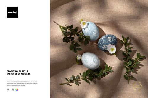 Traditional Style Easter Eggs Mockup - mockup preview 1