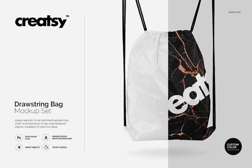 Drawstring Bag Mockup Set - mockup screenshot 1