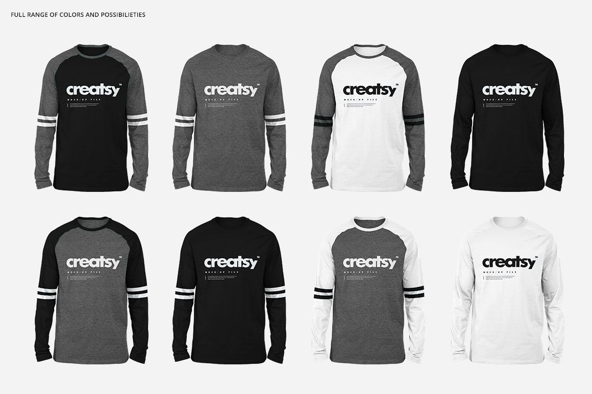 Raglan Longsleeve Mockup Set - mockup screenshot 3