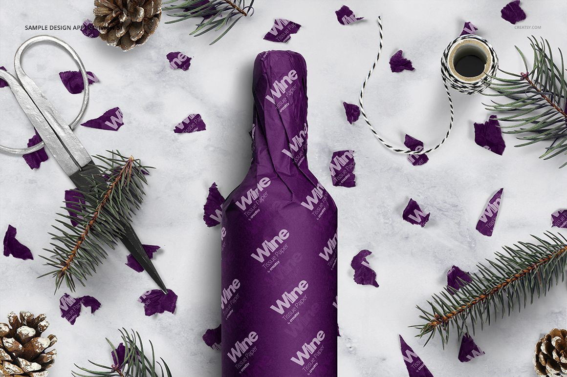 Wine Wrapping Tissue Paper Mockup Set - mockup screenshot 10