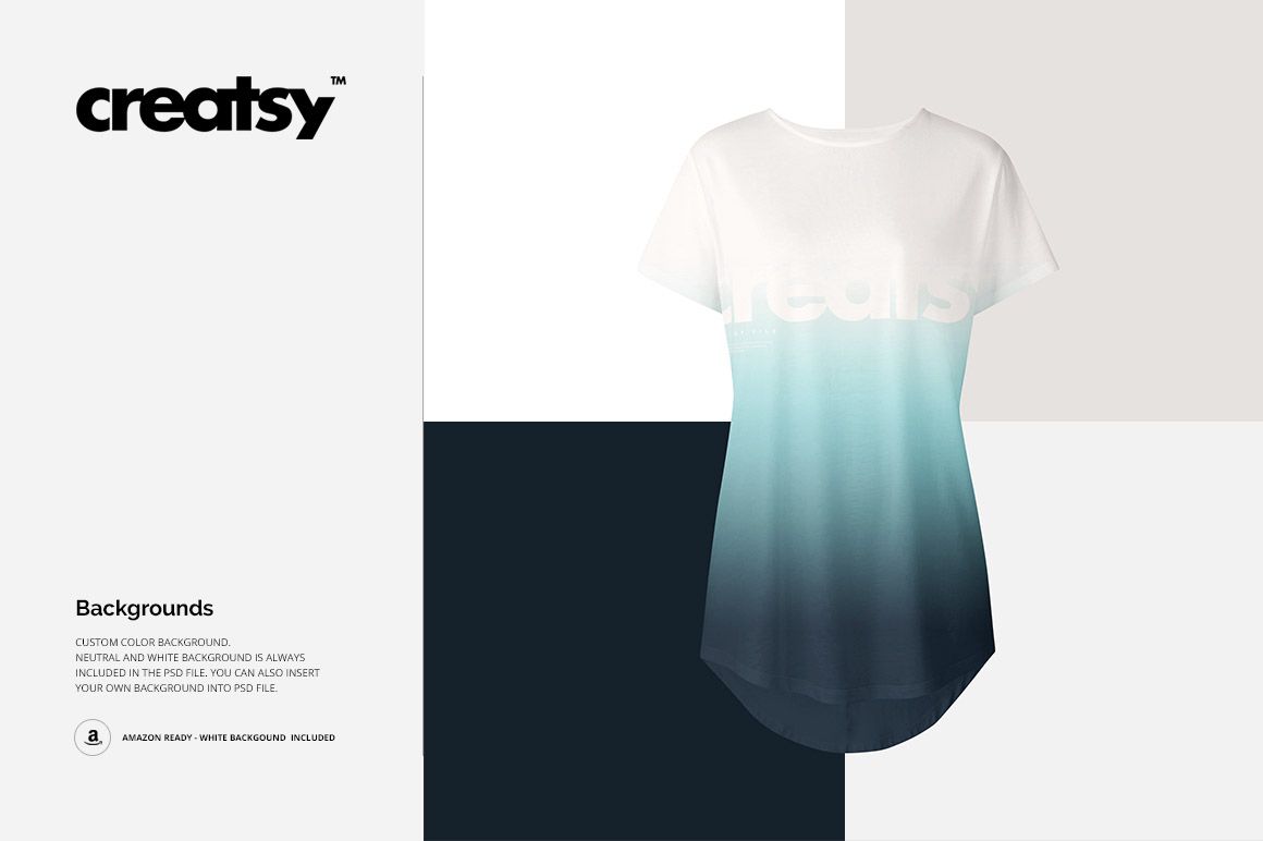 Womens Longline T-shirt Mockup Set - mockup screenshot 5