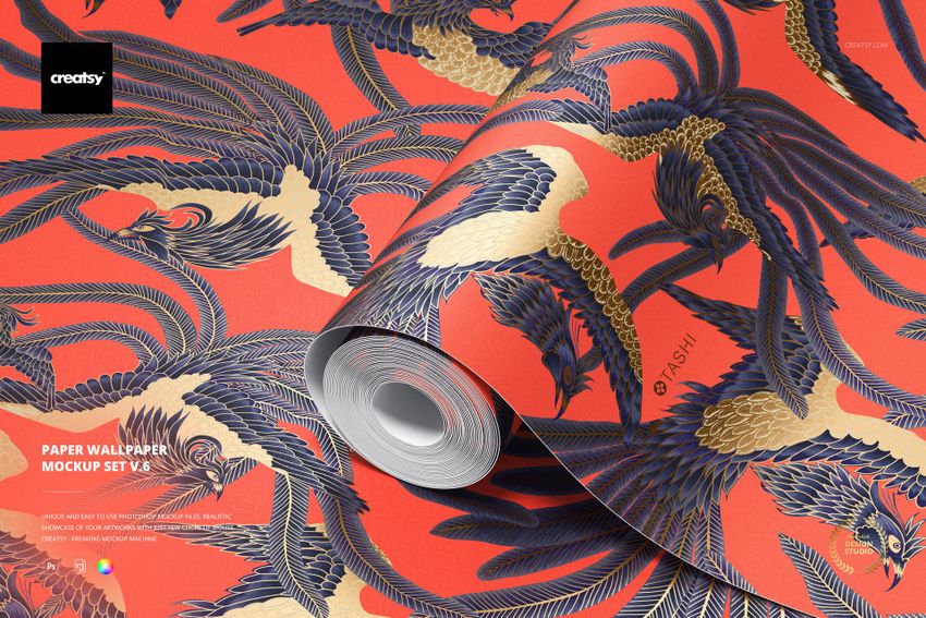 Paper Wallpaper Mockup Set v.6 - mockup screenshot 1