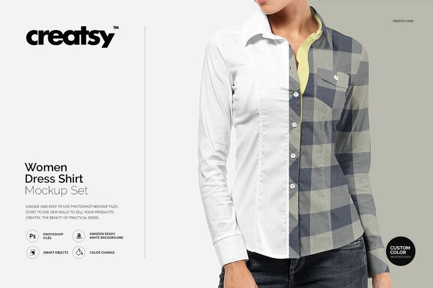 Women Dress Shirt Mockup Set - mockup screenshot 1