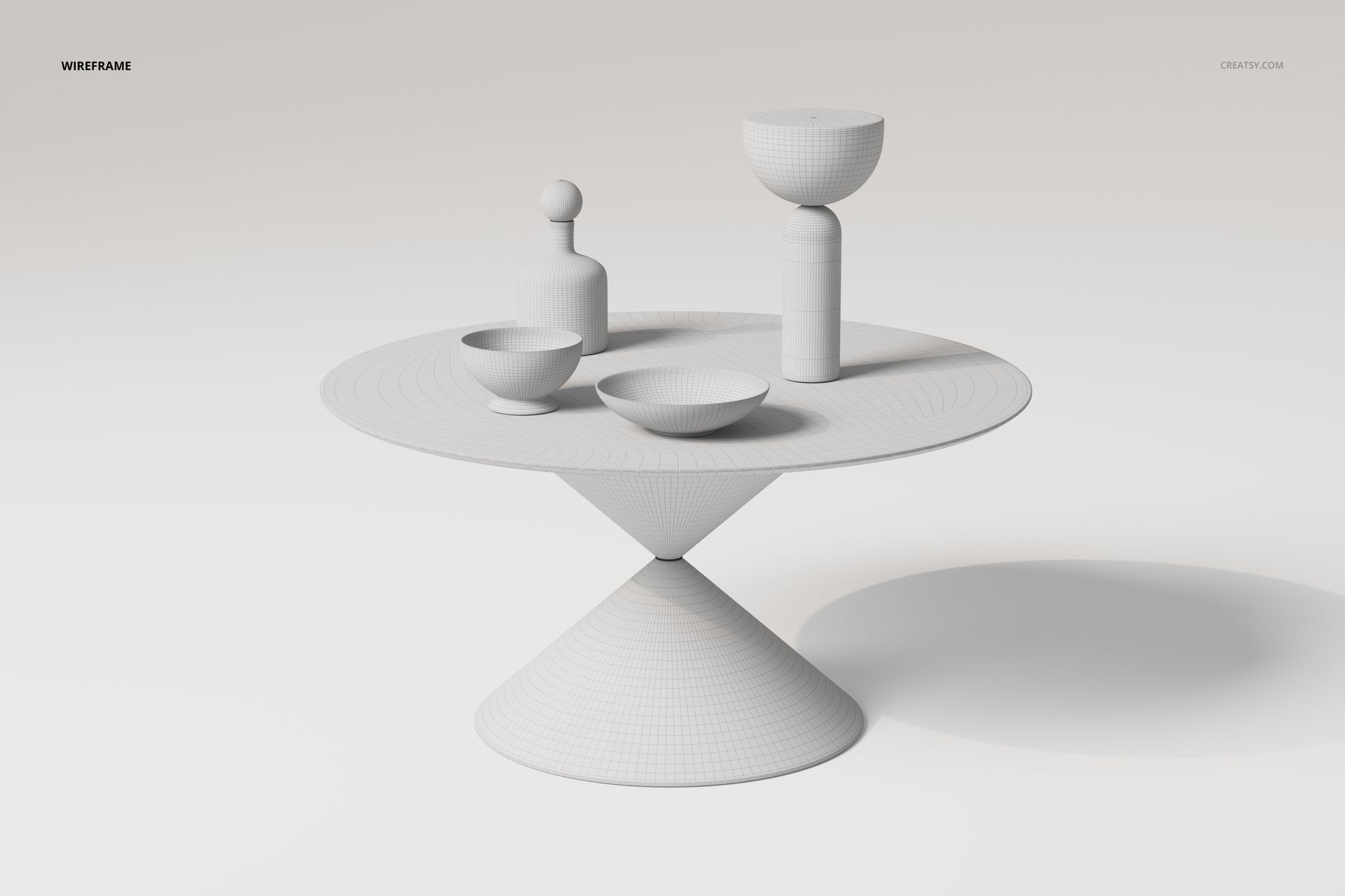 Cone Base Dining Table 3D Model - mockup screenshot 5