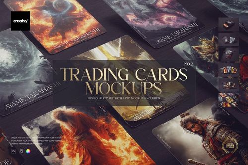 Trading Cards Mockup Set v.2 - mockup preview 1