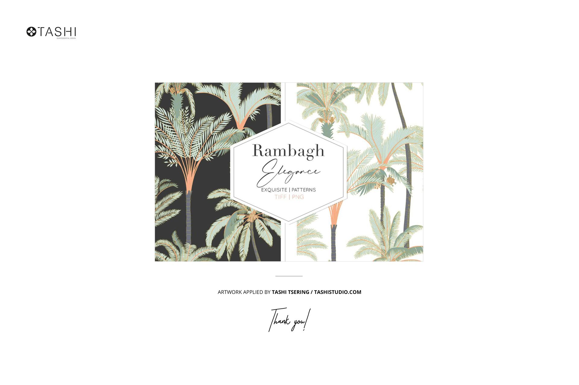 Mockup scene featuring an armchair and floor lamp in a modern interior, with palm leaf artwork displayed on the wall.