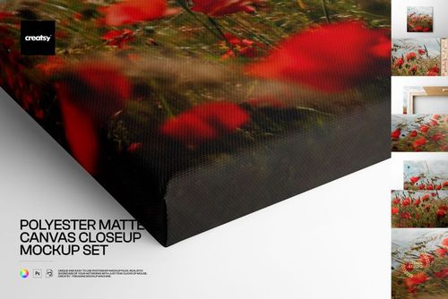Polyester Matte Canvas Mockup Set - mockup preview 1