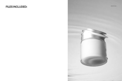 Glass cosmetic jar floating on a rippled water surface with wet reflections, shown in a clean mockup scene.