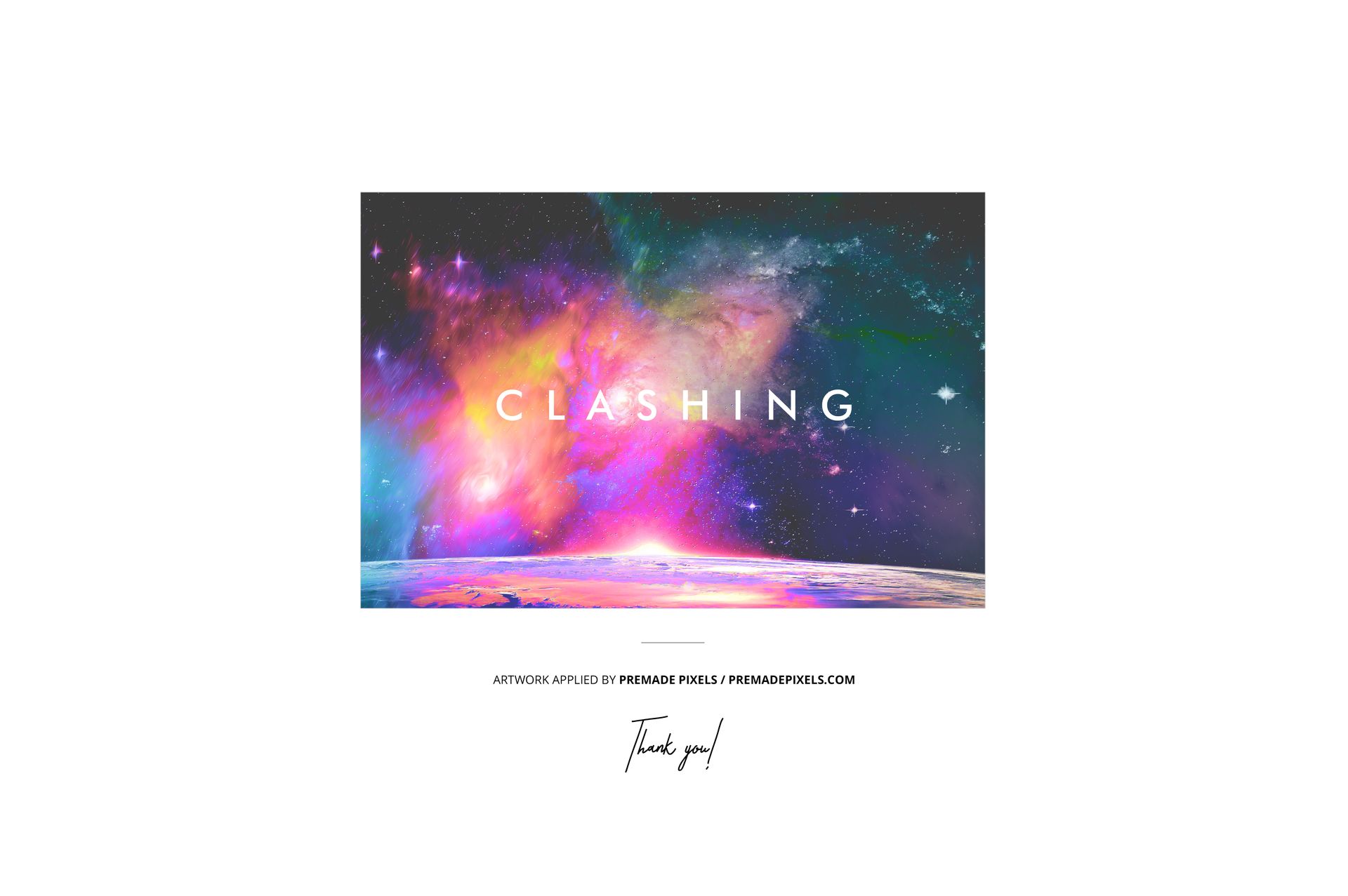 Front view of a vinyl record cover mockup featuring vibrant multi-color segments and cosmic abstract patterns.