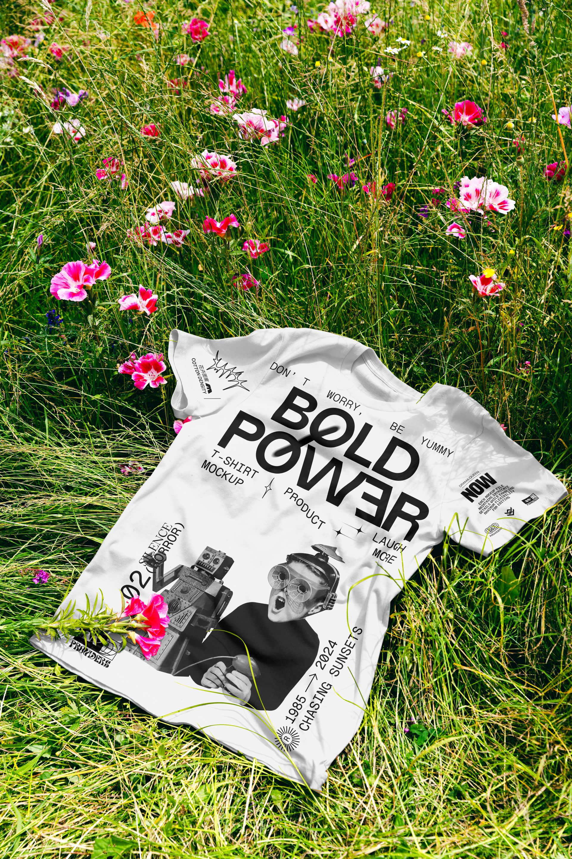 T-shirt on Meadow Mockup