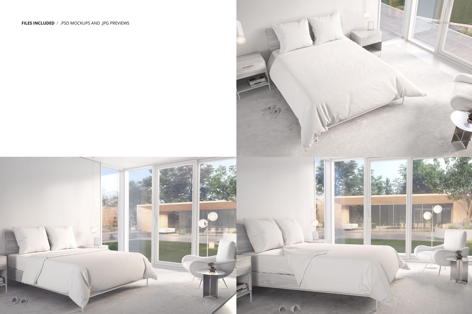 Modern Bedroom Bedding Mockup Set - mockup screenshot 2