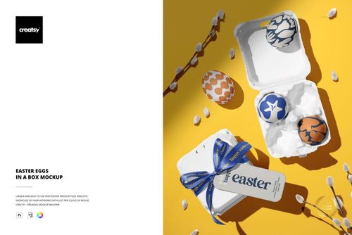 Easter Eggs in a Box Mockup - mockup preview 1
