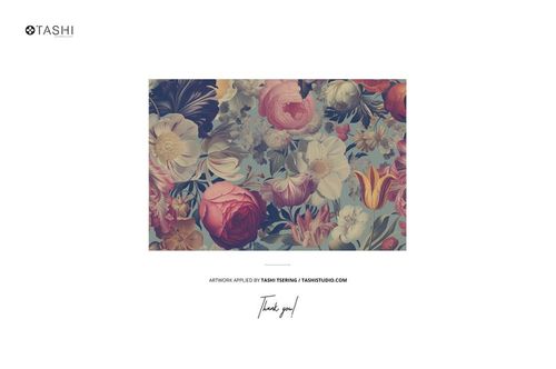 Front view of a polyester velvet fabric mockup featuring a colorful floral pattern with roses and leaves.