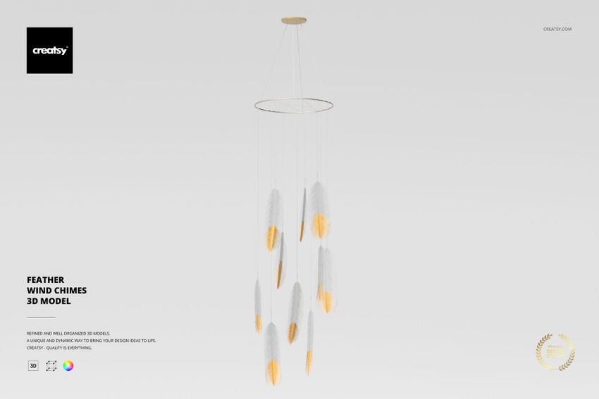 Feather Wind Chimes 3D Model - mockup screenshot 1