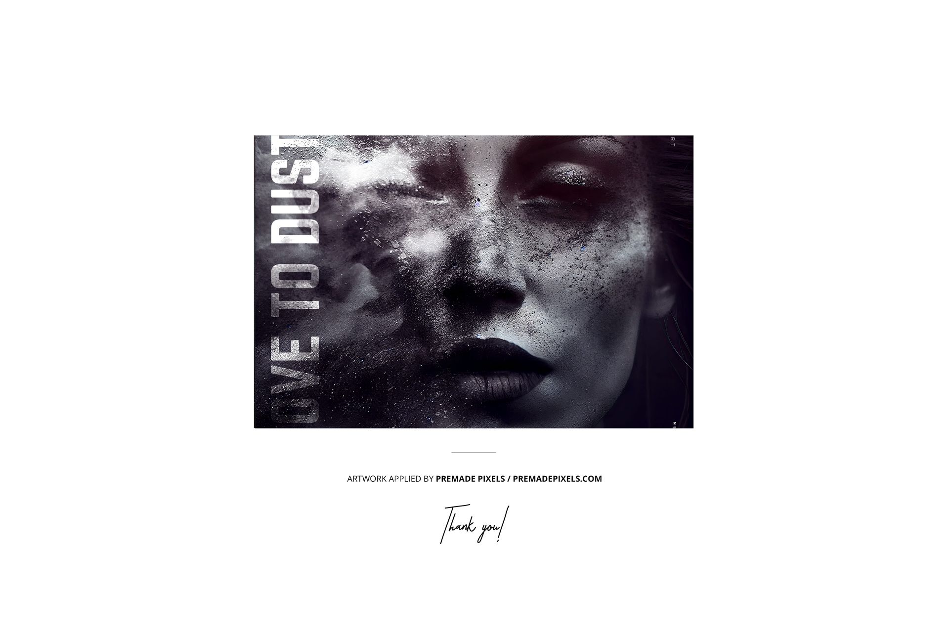 Vinyl record and cover mockup featuring a splatter pattern, shown from the front with minimal props and white backdrop.